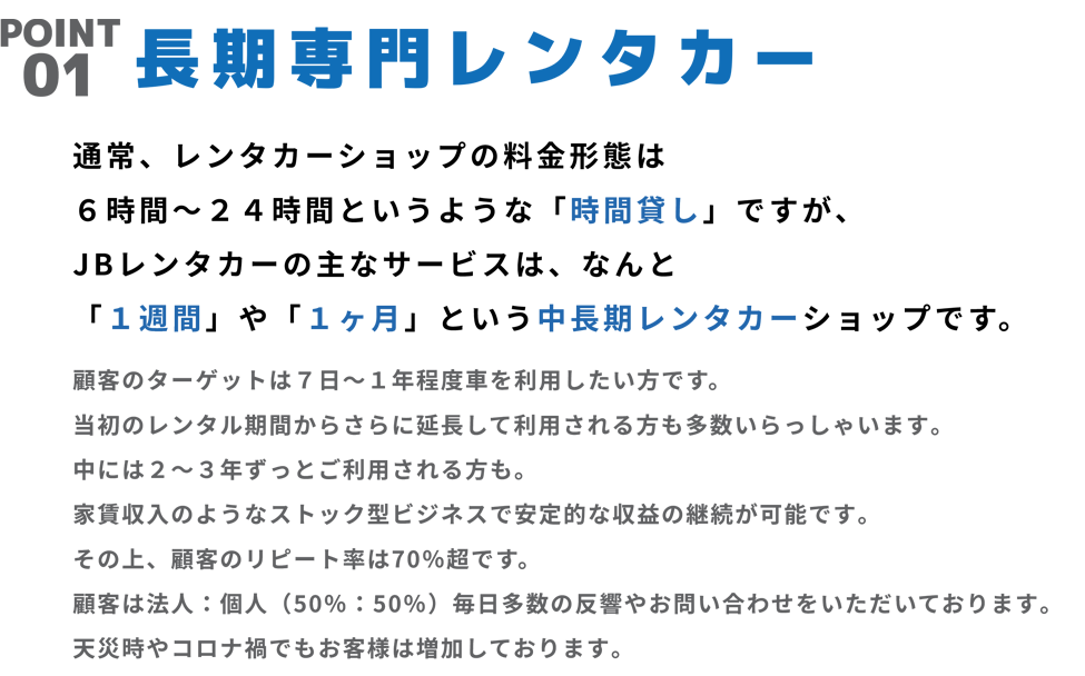 長期専門レンタカー