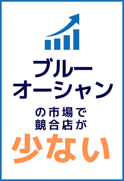 ブルーオーシャンの市場で競合店が少ない